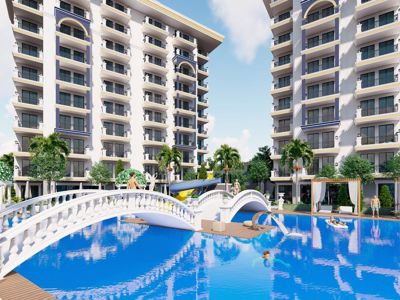 P1670 - квартира 1+1 на этапе стройки в курортном районе Авсаллар